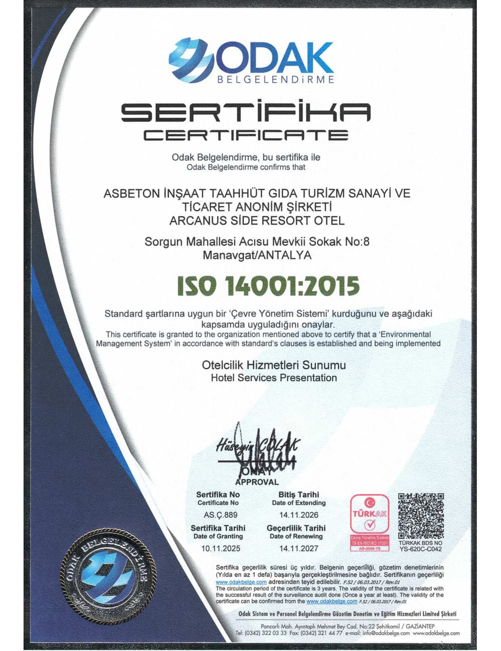 ISO 14001:2015 Çevre Yönetim Sistemi