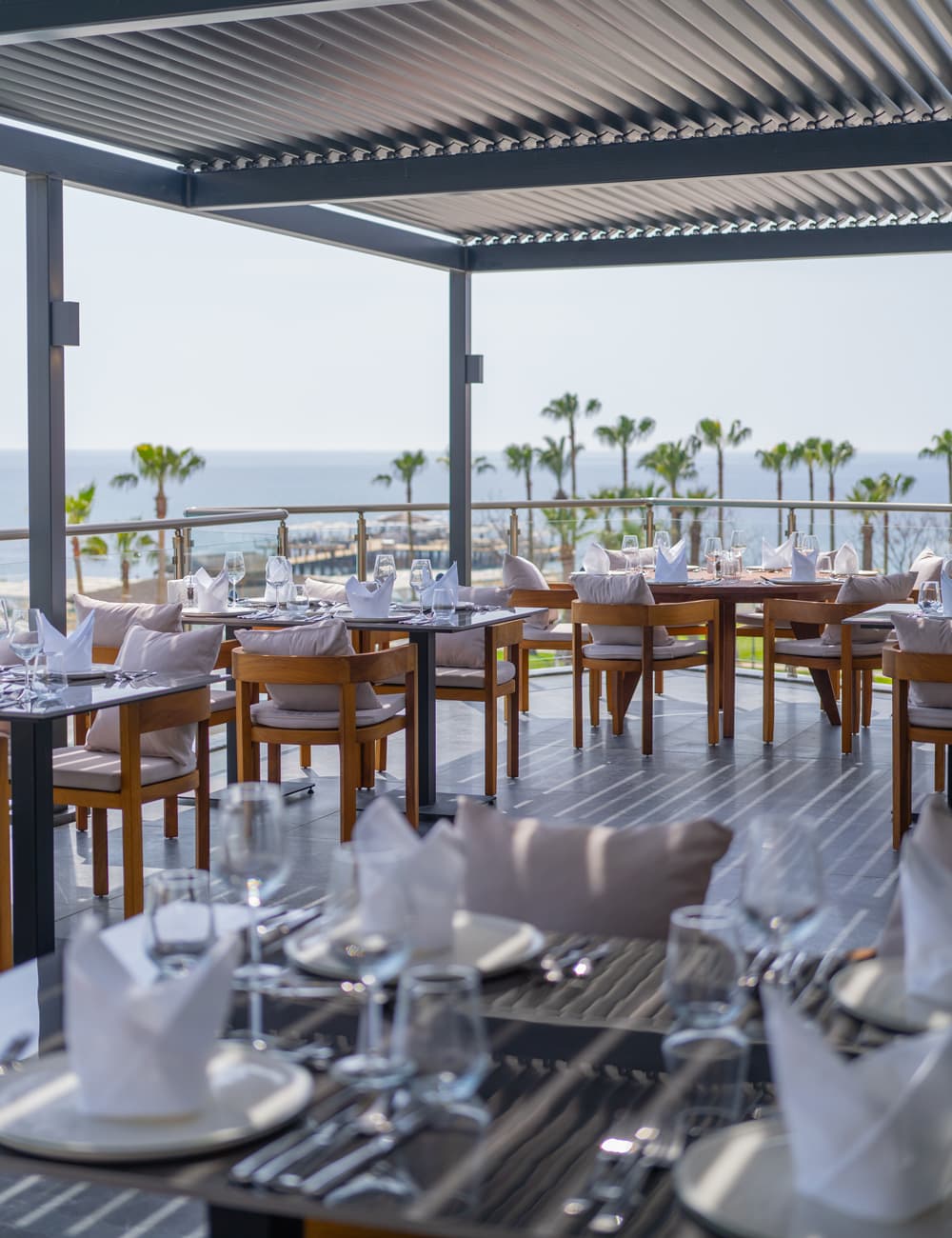 Restaurant terrace with sea view